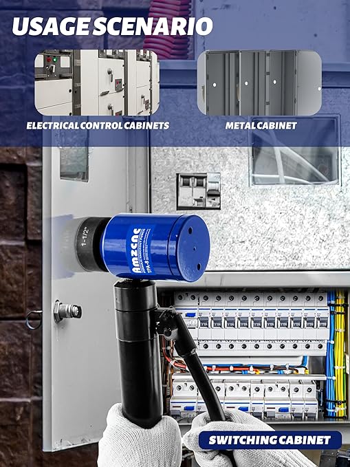 AMZCNC Hydraulic Knockout Hole Punch Driver Kit 1/2 to 2 inch Electrical Conduit Hole Cutter Set KO Tool Kit Metal Sheet Puncher (8TON(1/2"~2"))