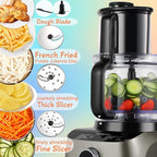 14 Cup Blender and Food Processor Combo for kitchen, large food processor for Chopping,Blending, Mixing,Mincing, Slicing, Shredding,Mincing, Purees & Dough Easy to Operate and Clean for Home Use,600W