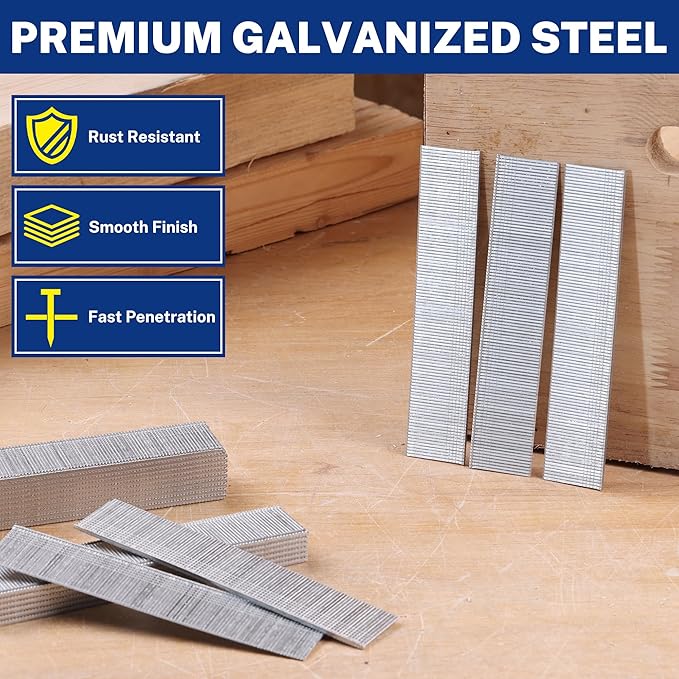 WORKPRO 1'' 18 Gauge Brad Nails, 6000 Count Finishing Nails, Universal Brad Nail Gun Nails for Pneumatic & Electric Brad Nailers