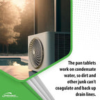 QwikTreat Condensate Pan Treatment Tablets, AC Drip Pan Tablets Air Conditioner Drain Line Cleaner, Control Odors, Overflow and Water Damage, 100 Tablets