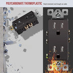 ENERLITES Elite Series Decorator Receptacle Outlet Child Safe Tamper-Resistant, Gloss Finish, Self-Grounding, 2-Pole, Residential Grade, 15A 125V, UL Listed, 61501-TR-DB-10PCS, Dark Bronze (10 Pack)