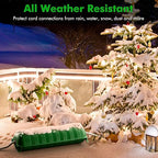 2 Pack of IP44 Outdoor Waterproof Box by Restmo, Weatherproof Extension Cord Cover, Safety Connection Seal for Outdoor Outlet, Electrical Plug, Holiday Decorations, LED Strip Light, Power Tool, Green