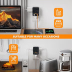 30W Wall Charger, TESSAN Fast Charging Multi Plug Adapter with 3 Outlet Extender Surge Protector, Multiple Plug with 4 USB Block Power Delivery (2 USB C Ports) for Home Office Essentials