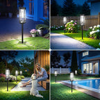 KOOPER Taller Solar Pathway Lights Outdoor, 8 Pack Upgraded Brighter Solar Garden Lights Solar Powered, Up to 15 Hours Outdoor Solar Lights for Yard Landscape Path Walkway Driveway （Cool White）