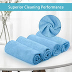 HOMEXCEL Blue Microfiber Cleaning Cloth, 8 Pack Cleaning Towels for Kitchen, Lint Free, Scratch-Free, Highly Absorbent, and Reusable Cleaning Rags for House, Window and Glass, Cars, 11.5 X11.5 inch