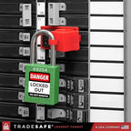 TRADESAFE Lockout Tagout Locks Set - 10 Green Lockout Locks Keyed Different, 2 Keys Per Loto Lock, OSHA Compliant Lock Out Tag Out Padlocks for Electrical Lockout Tag Out Kits