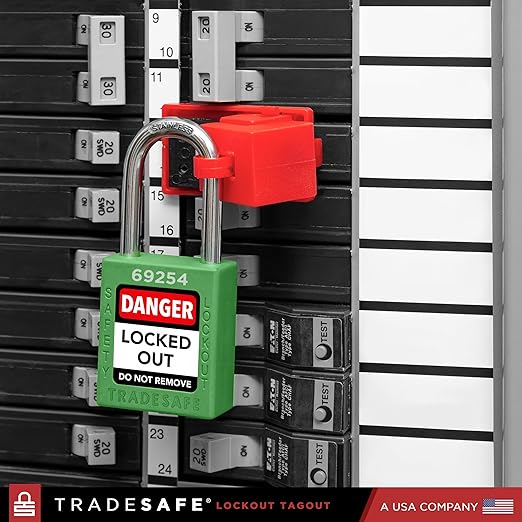 TRADESAFE Lockout Tagout Locks Set - 10 Green Lockout Locks Keyed Different, 2 Keys Per Loto Lock, OSHA Compliant Lock Out Tag Out Padlocks for Electrical Lockout Tag Out Kits