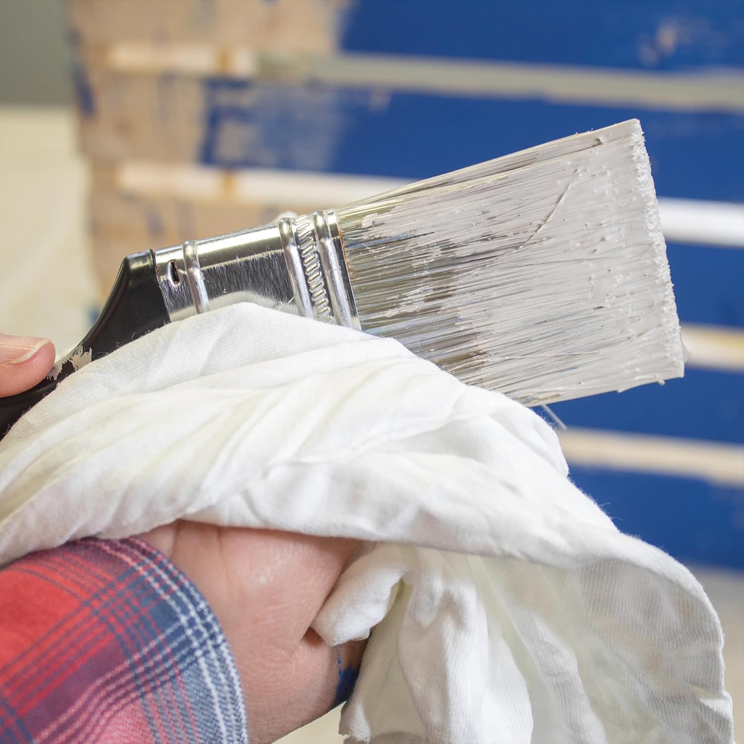 Premium White T-Shirt Cleaning Rags (2x25 lbs. Compressed Box) – White Cotton Cloths for Cleaning, Staining, Painting, Oil, Grease & Dust Removal