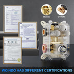 Shower Faucet Set, 10" Ceiling Mount Rainfall Shower System with 2 Rain Shower Head and Multi-function Handheld Head Push Button Diverter Shower Faucet Trim Kit Brushed Nickel