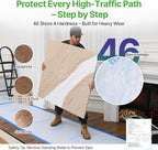 39"x100' Heavy-Duty Floor Protection | Construction Grade Carpet Protector | Drop Cloth Plastic Film for Hardwood Floors | Waterproof Painters Covering with No Residue(Ice Blue)