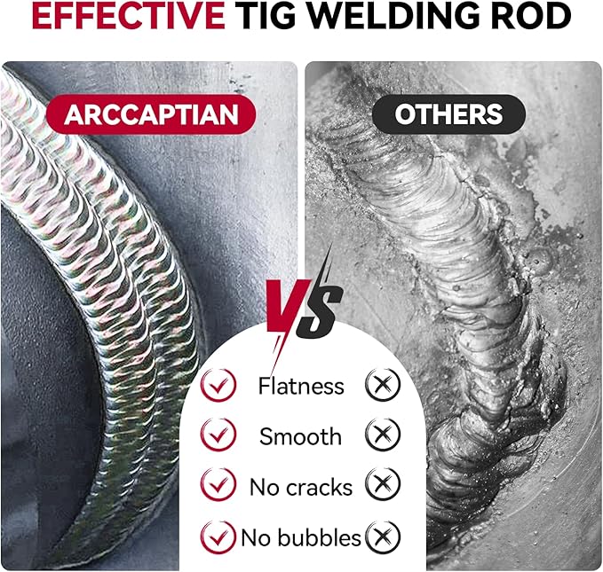 ARCCAPTAIN Mild Steel TIG Welding Rod ER70S-6, Welding Wire Filler Rod, 1/16" X 16", 5LB