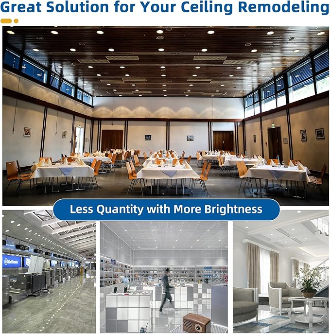 8 Pack 6 Inch 16W MAX.2000LM LED Recessed Lighting with Junction Box, Eqv 200W,2700K/3000K/3500K/4000K/5000K Selectable,Dimmable, Free of Can Housing,Flush Mount Downlight-ETL & Energy Star