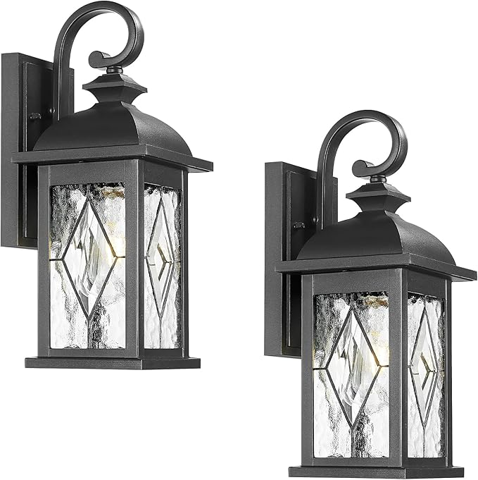 Outdoor Lights for House 15 Inch Outdoor Wall Sconce Matte Black Finish Outdoor Porch Light for Front Door Garage 2 Pack E26 Socket