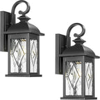 Outdoor Lights for House 15 Inch Outdoor Wall Sconce Matte Black Finish Outdoor Porch Light for Front Door Garage 2 Pack E26 Socket