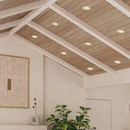 Maxxima 4" Canless Sloped Recessed Anti-Glare LED Downlight, For Sloped Ceilings, 1000 Lumens, IC Rated, 5 Color Temperature Selectable 2700K/3000K/3500K/4000K/5000K, Dimmable, Round White Trim 90 CRI