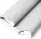 ALLBRIGHT 100% Blackout Roller Blinds Woven Shades with Striped Jacquard, Cordless Window Shades, UV Protection Fabric, Easy-Install for Indoor Home & Office, Grey Old, 23" W x 72" H