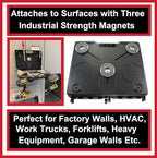 The OmniShelf Portable Workstation, Magnetic Toolbox, Laptop Stand w/ 50 lb Capacity, Hands Free Workstation, Attach to HVAC, Trucks, Walls, Poles etc. (Model # OSO1 - Magnets)