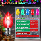 25 Pack Twinkle Christmas Replacement Bulbs, 7W Random Blinking Light Bulbs for Christmas String Light, Nightlights(Colorful,C9,E17 Intermediate Base)