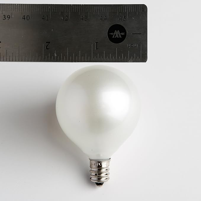 Hometown Evolution, Inc. 50 Foot C9 Commercial Exterior Globe String Lights with 40 G50 2 Inch White Satin Bulbs (Black Wire) for Weatherproof Heavy Duty Vintage Outside Lighting