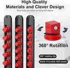 FivePears 3PCS 360° Socket Organizer Twist Lock,3/8 1/4 1/2 Socket Storage Rails, Premium Quality Socket Holders for Tool Box ，Tool Carts，Contains up to 40 Clips (Blue, Red and Black)