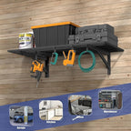 2x4ft Heavy Duty Garage Shelving, 2' x 4' Garage Wall Shelving Wall Mounted, 200LB Capacity Storage Rack with Hooks (1pack-2x4ft)