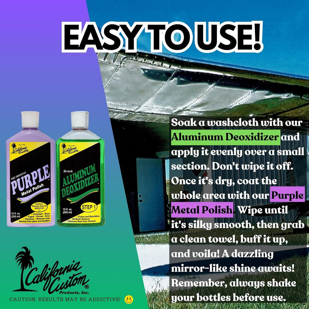 – Purple Metal Polish & Aluminum Deoxidizer, Great for Aluminum, Brass, Copper, Chrome, Silver, Stainless and Gold, Set of 3