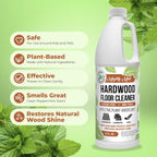 Mighty Mint Hardwood Floor Cleaner, Ready-to-Use with Mops and Sprayers, Natural Mint Scent, 32oz (Pack of 2)