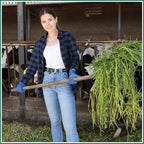 Lasnten Manure Fork Replacement Head, 18 Tines Pitchfork Head with Screws and Nuts, Horse Manure Rake for Picking up Grass and Hay(Army Green,2 Pcs)