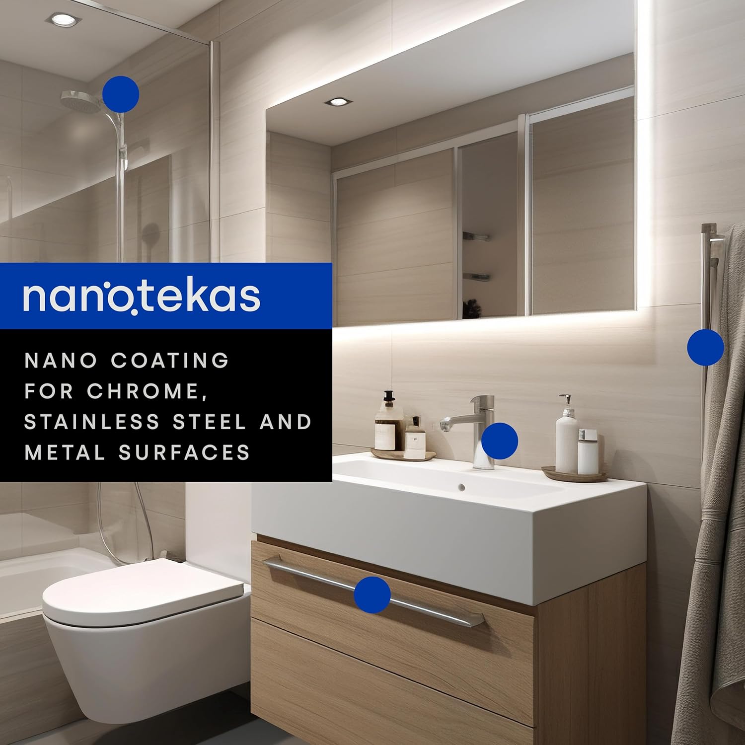Nano Ceramic Coating Kit for Metal & Chrome - Ceramic Coating Stainless Steel Protector - For Stainless Steel & Chrome Surfaces - Life Proof Home Ceramic Coating Stain & Water Repellent