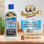 Parker & Bailey Silver Cleaner – Removes Tarnish and Restores Shine on Jewelry, Antiques, Utensils & Furniture, 8 oz Bottle