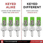 TRADESAFE Lockout Tagout Locks Set - 10 Green Aluminum Loto Locks, Keyed Different Lock Out Tag Out Padlocks, 2 Keys Per Lockout Padlock, OSHA Compliant