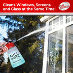 Full Crystal Window Cleaning Kit- 16 oz Glass Cleaner and Bottle with 27ft Reach will clean up to 80 Windows- Scrub Free, Rinse Free Glass Cleaner Spray Removes Dirt, Grime and Water Deposits