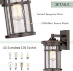 Outdoor Wall Sconces, Exterior Lantern Lighting Fixture, Mounted Lights for Patio, Porch, Garden, Balcony (Bronze, 12" H-2Pack)