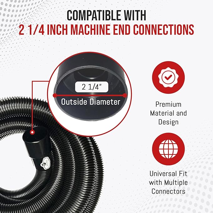 MP Maresh Products Vacuum Hose Replacement Compatible with Shop Vac Style Wet Dry Vacuum Cleaner - Crushproof Dust Collection Hose for Industrial and Commercial Use with Suction Control - 10' x 1-1/4"