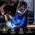 ARCCAPTAIN Auto Darkening Welding Helmet, 3.94"X3.66" Large Viewing Screen True Color Welding Hood with 4 Arc Sensor Solar Powered, Wide Shade 4-5/5-9/9-13 Welding Mask (Hunter)