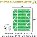 MervKing 16x20x4 Air Filter Actual Size: 15.88" x 19.88" x 4.31" MERV 13 MPR 1500-1900 | MADE IN USA | 2-Pack | Pleated HVAC AC Furnace Replacement