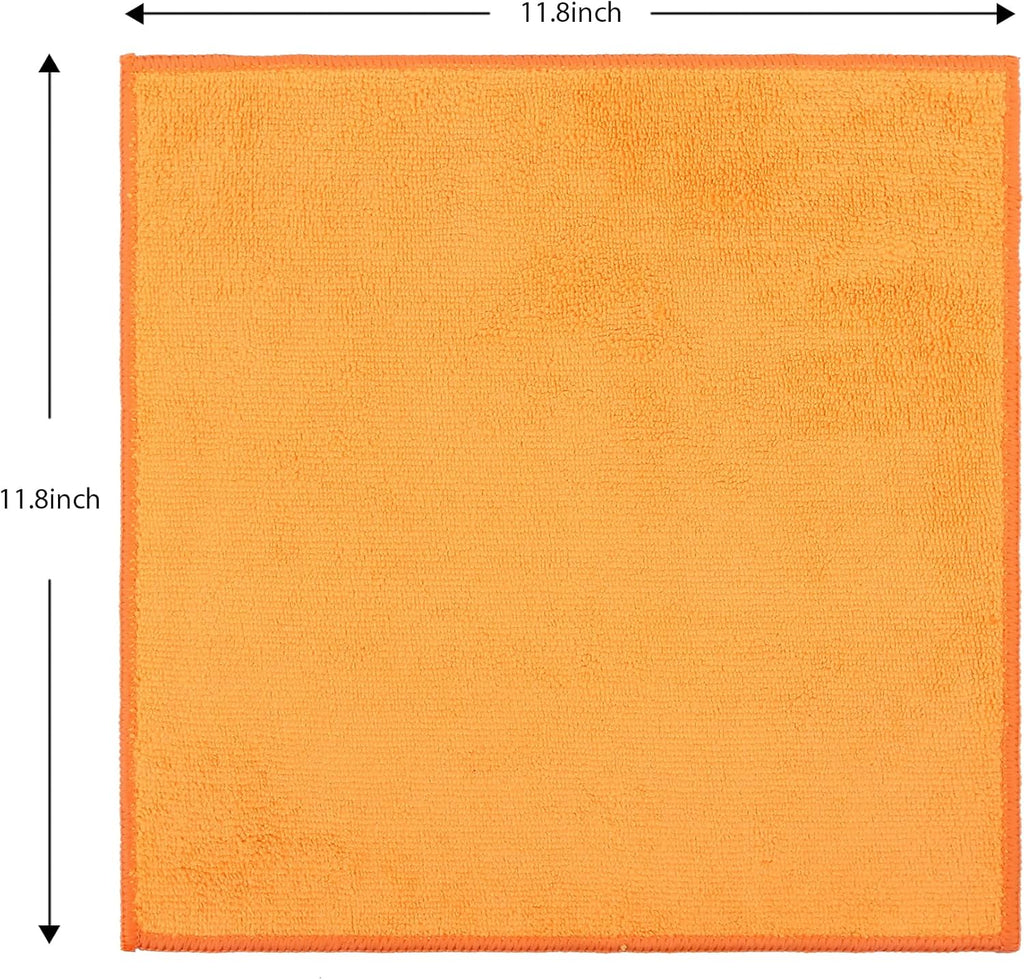 Tricol Clean 12 Pack Microfiber Cleaning Cloth 11.8x11.8inch - Streak-Free, Reusable Wipes for Glass, Kitchen, Car, Dusting - Absorbent & Lint-Free (Mixed Color 04, 11.8 x 11.8 in)