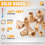 156PCS Brass Pipe Fittings Assortment Kit 1/8" 1/4" 3/8" 1/2" 3/4" NPT Adapter,Reducer Bushing, Hex Nipple, Reducing Hex Coupling,Hex Head Plugs,Street Elbow,Street Tee,Socket Plug