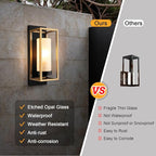 ALVIME Outdoor Wall Light Fixtures, Exterior Lighting Fixture, Waterproof&All-Weather Outdoor Wall Sconce, Porch Outside Lights for Entryway, House Front Door, Patio, Garage, E26 Base&Etched Glass