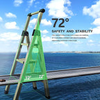 3 Step Ladder,Folding Step Stool with Aluminum Wide Pedal& Convenient Handgrip,330lbs Capacity Steel Ladder for Household and Office(Gold)