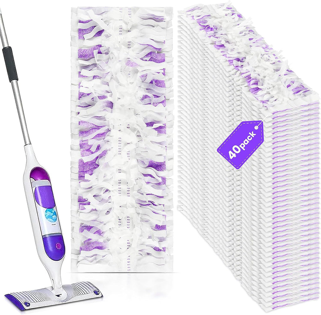 40 Count Disposable Mopping Pad Refills for Power Mop Refills, Multi-Surface Mopping Pad Refills，Unscented Spray Cleaning Repalcement Pads Refill