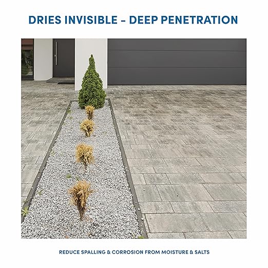 Rain Guard Water Sealers SP-1005 Salt Guard Concentrate Makes 5 Gallons - Clear Natural Finish - Penetrating Protection for Concrete and Masonry from Road Salt, Freeze Thaw, and Ice Damage