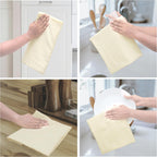 Urban Villa Flour Sack Ivory Kitchen Towels 100% Cotton Highly Absorbent Dish Towels for Bread Proofing Baking Drying Dinnerware Glass Embroidery DIY Projects Zero Lint 27x27 Inches (4 Pack)