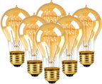 Edison Light Bulb 40 Watt, Warm Amber E26 Base Dimmable A19 Vintage Light Bulbs for Decorative Lighting & Home Decor(6-Pack)