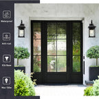 zeyu 21.2 Inch Outdoor Wall Fixture, Large Outdoor Sconce Lights for Patio Garage, Die-Cast Aluminum with Water Ripple Glass, Black Finish, ZD99B-M BK-WP