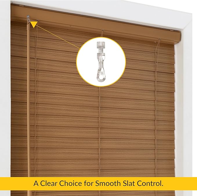 Brixwell Tilter Stem for Cordless 2" Faux Wood Blinds, Clear Finish, Plastic Material, Window Hardware Replacement for Cordless Blind Parts, 2" Length, 1/4" Width, Pack of 2