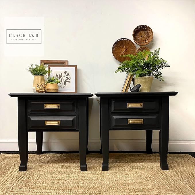 Dixie Belle Paint Company Chalk Finish Furniture Paint - Caviar (8oz) - Matte Black Chic Chalk Mineral DIY Furniture Paint