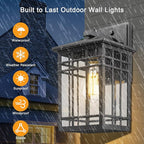 Dusk to Dawn Outdoor Wall Lantern,Exterior Wall Mount Light, 1-Light Outdoor Wall Lighting Fixture for Porch,Garage, Patio, Hallway and Entryway (Black-Wall Light, 1 Pack),DDAMS-W18