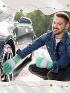 Patelai 3 Pairs Microfiber Plant Dusting Gloves Leaf Cleaning Gloves for Indoor Plants, Blinds, Furniture, House(Yellow, Blue, Pink, White,Large)