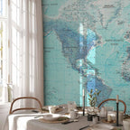 artgeist Premium Wall Mural World Map 98x69 in - XXL Non-Woven Wallpaper Fleece Wall Decor Photo Print Picture Image Design Home Map of The World k-A-0091-a-b
